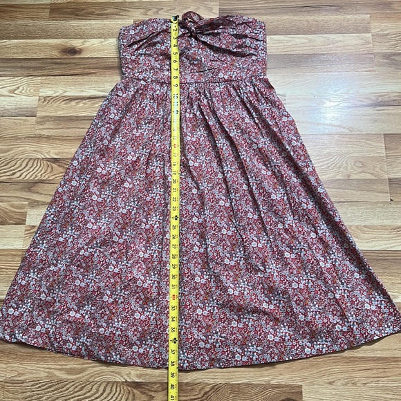 J. Crew Liberty Tie Front Strapless Dress size 12 - Picture 2 of 16